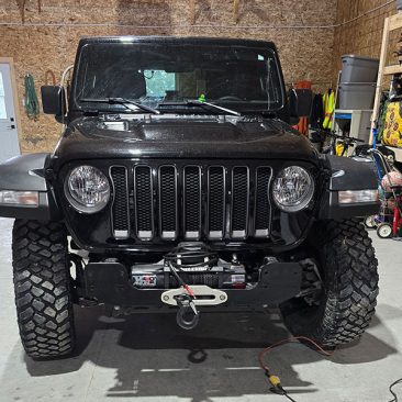 Custom steel Jeep bumper with winch mount fabricated by Universal Welding