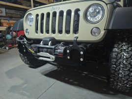 Custom fabricated Jeep front bumper installed by Universal Welding