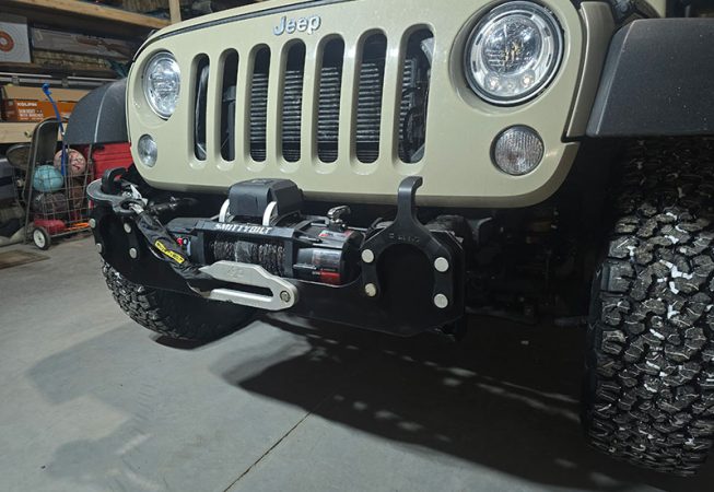 Custom fabricated Jeep front bumper installed by Universal Welding